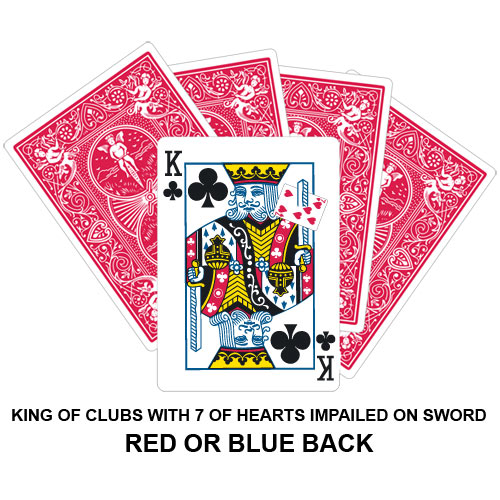 King Of Clubs With Seven Of Hearts Impailed On Sword – Alakazam Magic