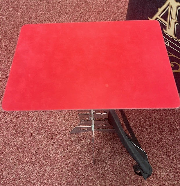 Metal Folding Table with Red Top and Carry Bag USED