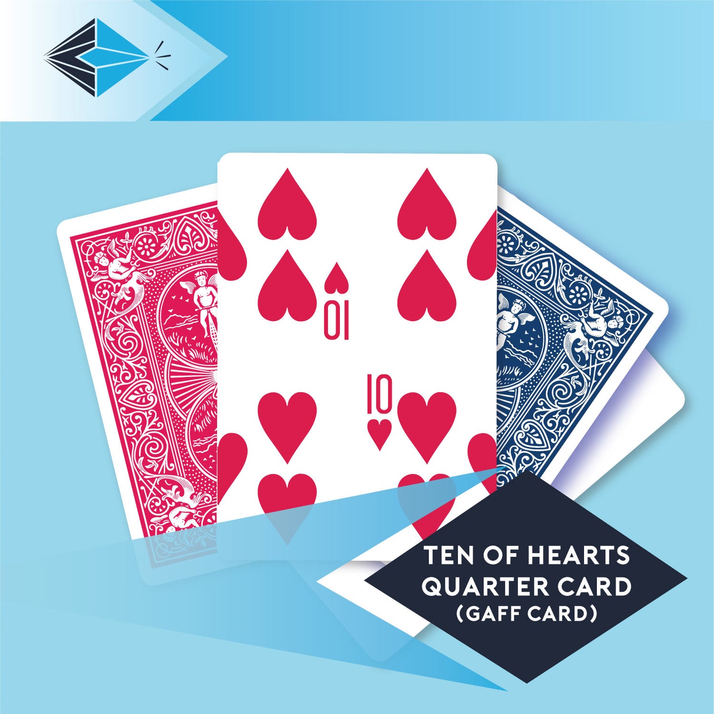 Ten Of Hearts Quarter Card – Single Gaff Card
