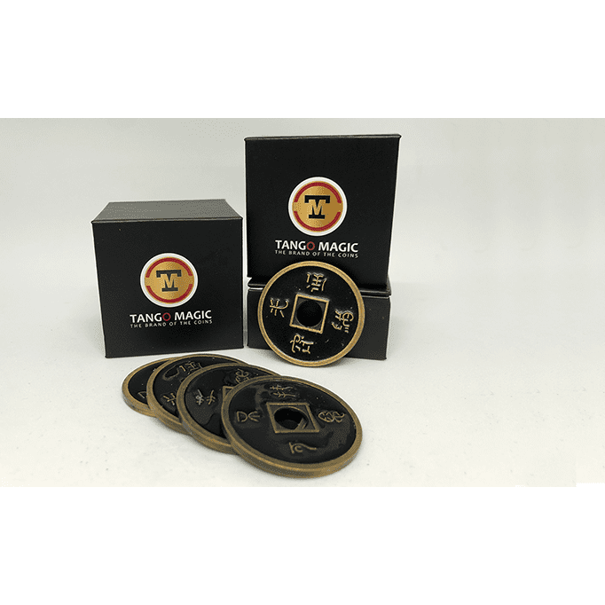 Dollar Size Shell Chinese Coin (Black) by Tango Magic (CH024)