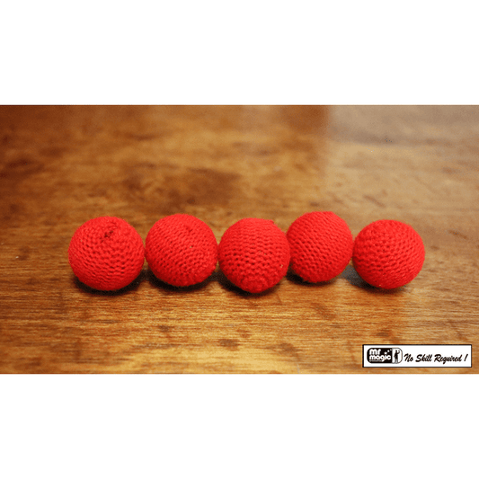 Crochet 5 Ball combo Set (1"/Red) by Mr. Magic - Trick