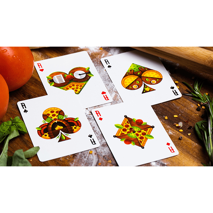 The Royal Pizza Palace (Gilded) Playing Cards Set by Riffle Shuffle