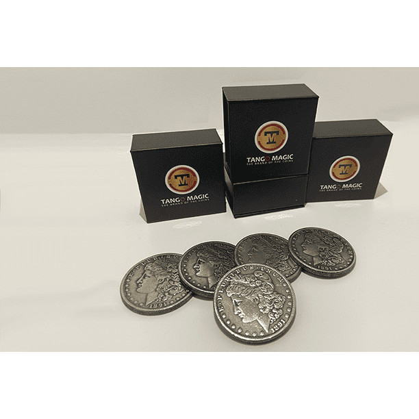 Replica Morgan Expanded Shell plus 4 coins (Gimmicks and Online Instructions) by Tango Magic - Trick