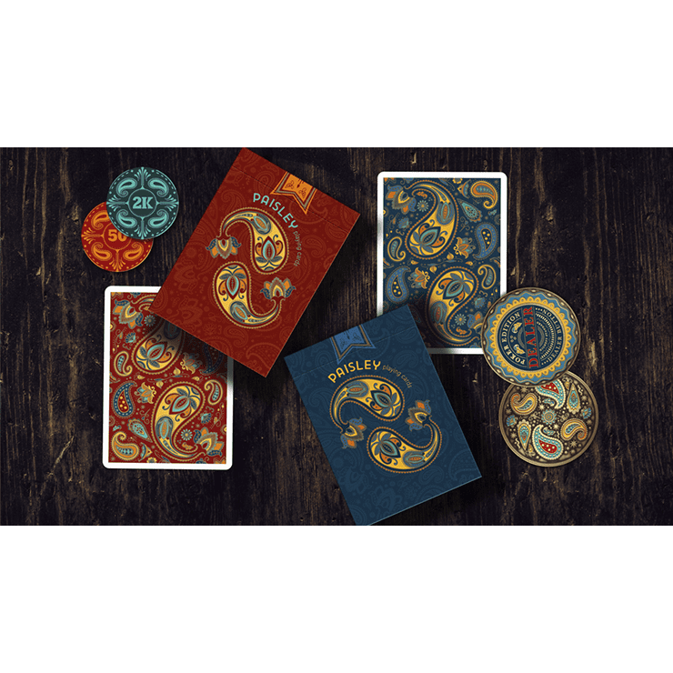 Paisley Poker Blue Playing Cards by by Dutch Card House Company