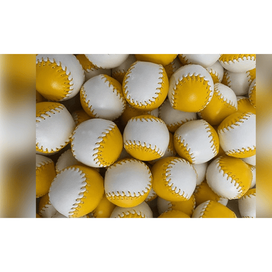 Set of  4 Leather Balls for Cups and Balls (Yellow and White) by Leo Smetsers - Trick