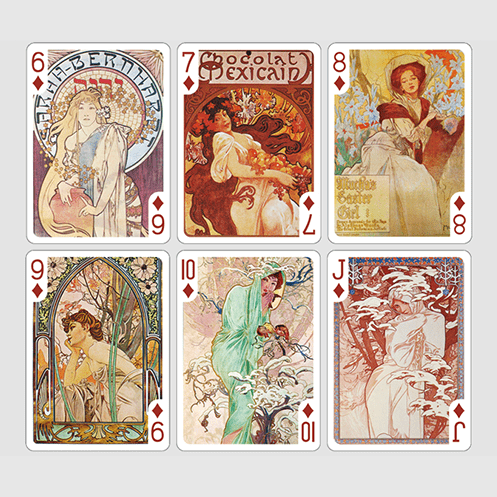 Mucha Gismonda Standard Gold Edition Playing Cards by TCC