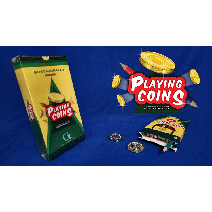 PLAYING COINS (Gimmicks and Online Instructions) by Gustavo Raley - Trick