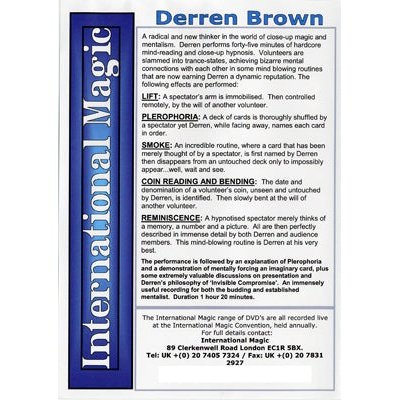 Derren Brown Lecture by International Magic - DVD