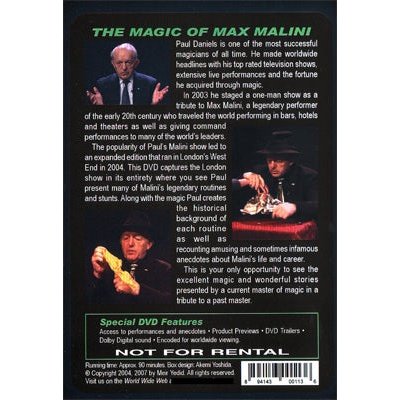 The Magic of Max Malini by Paul Daniels - DVD