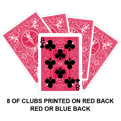 Eight Of Clubs Printed On Red Back