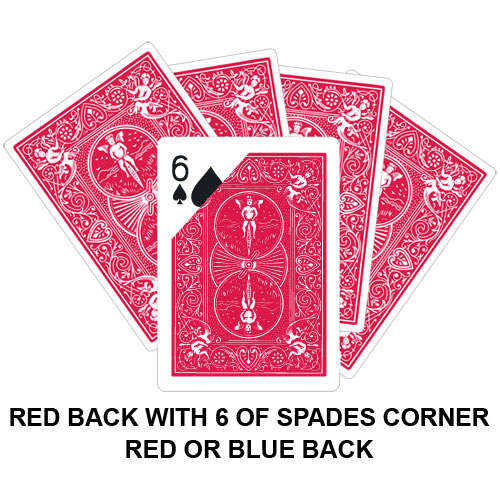 Red Back With Six Of Spades Corner