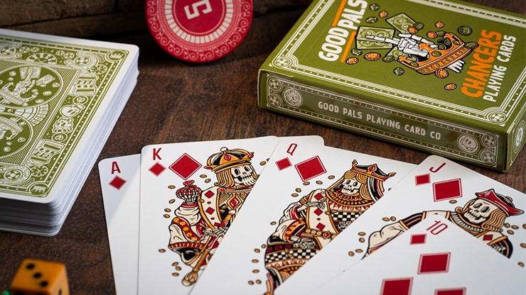 Chancers V3 Green (Marked) Playing Cards by Good Pals