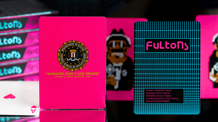 FULTONS Arcade TRON Edition Pink and Blue Foil Playing Cards