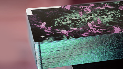 Gilded Nebula Stellar Green Playing Cards (green star)