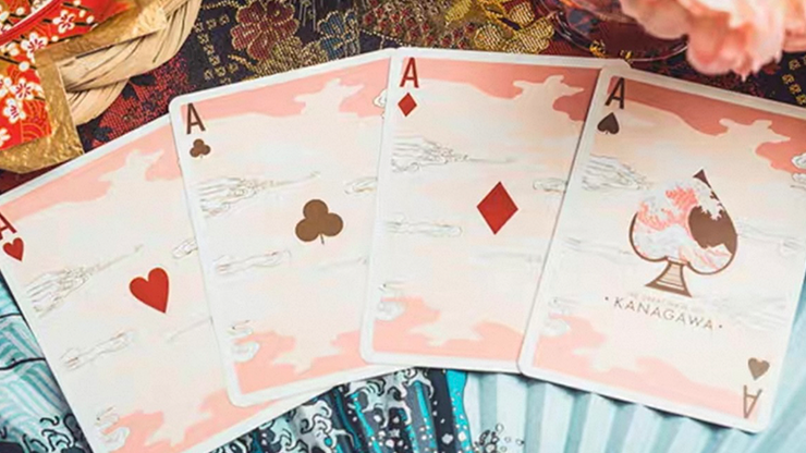 The Great Wave off Kanagawa V3 (Autumn Maple / Peachy Pink) Playing Cards