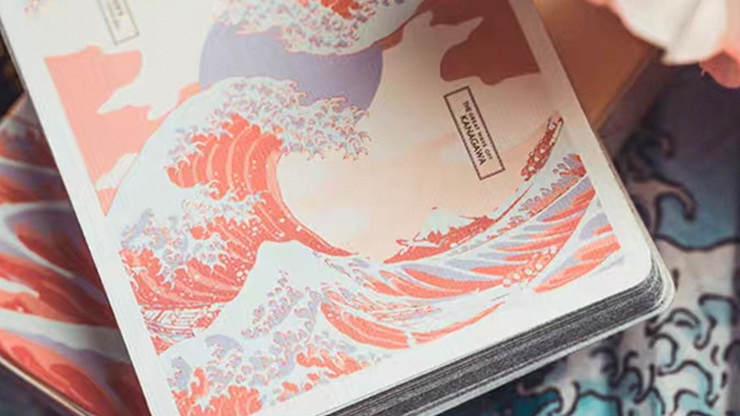 The Great Wave off Kanagawa V3 (Autumn Maple / Peachy Pink) Playing Cards