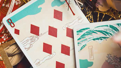 The Great Wave off Kanagawa V3 (Fresh Spring / Peppermint Green) Playing Cards