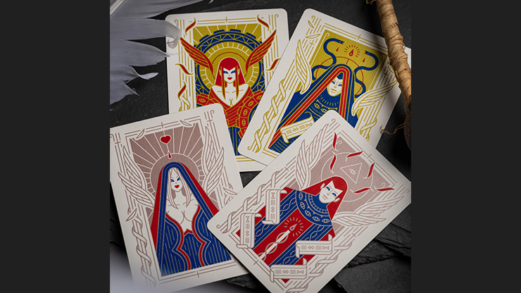 Celestial Valor Playing Cards by Giovanni Meroni(greenish yellow)