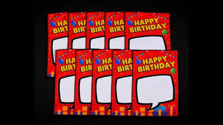 Birthday Silk Surprise REFILL (10 Silks) by PlayTime Magic DEFMA (Orange)