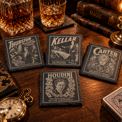 Master Magician Drink Coasters by The Magicians Den