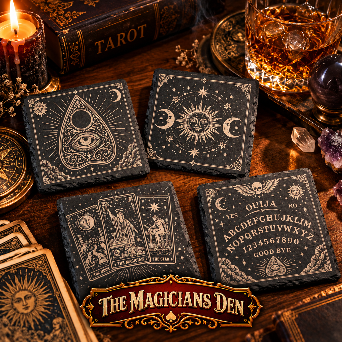 Mystic Coaster Set by The Magicians Den