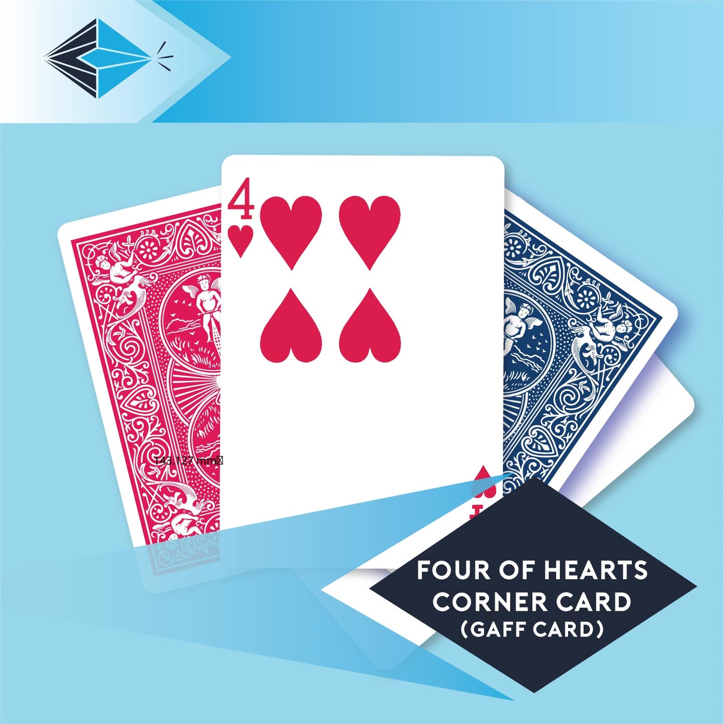Four Of Hearts Corner Card - Single Gaff Card