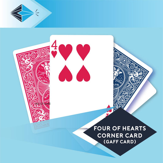 Four Of Hearts Corner Card - Single Gaff Card
