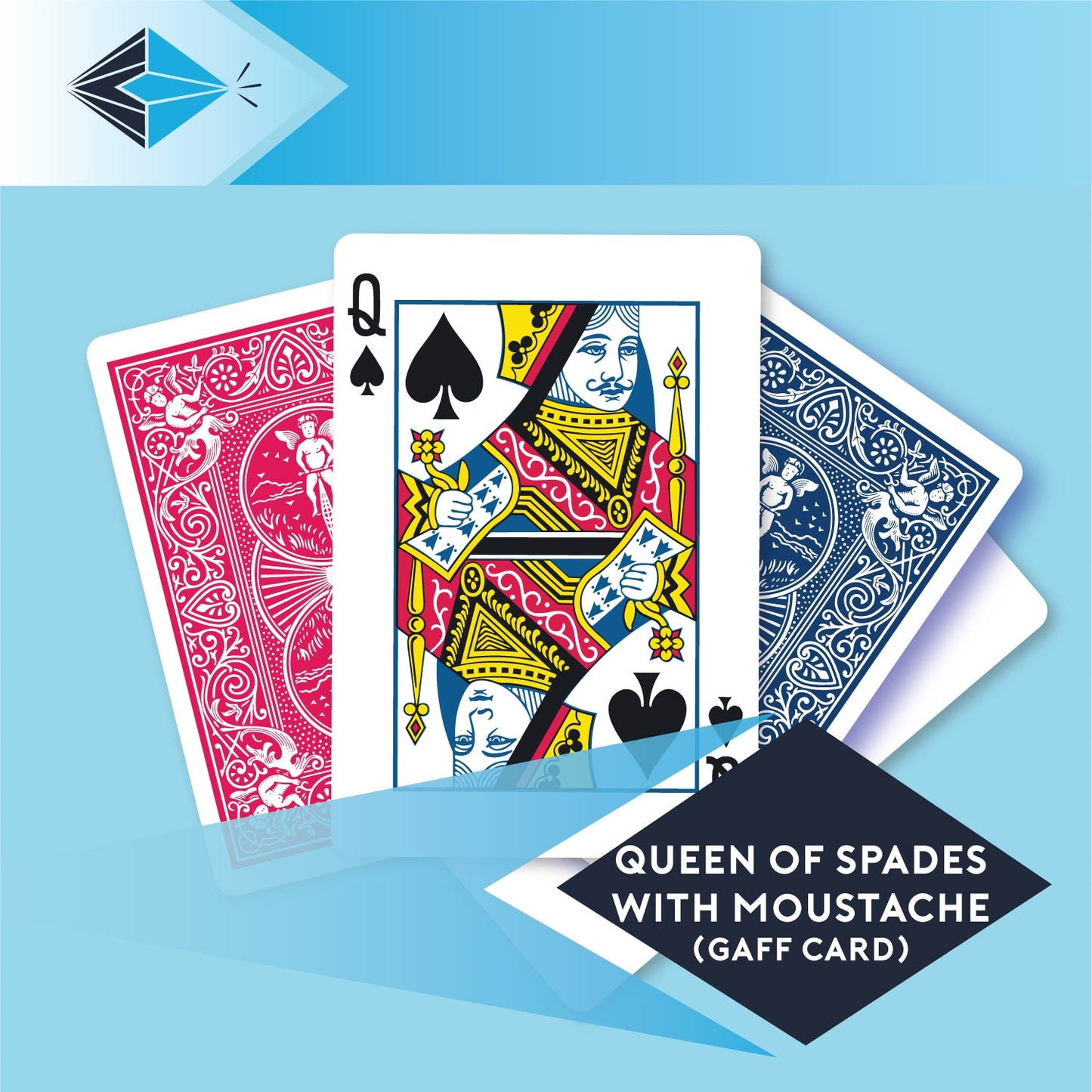 Queen Of Spades With Moustache - Single Gaff Card