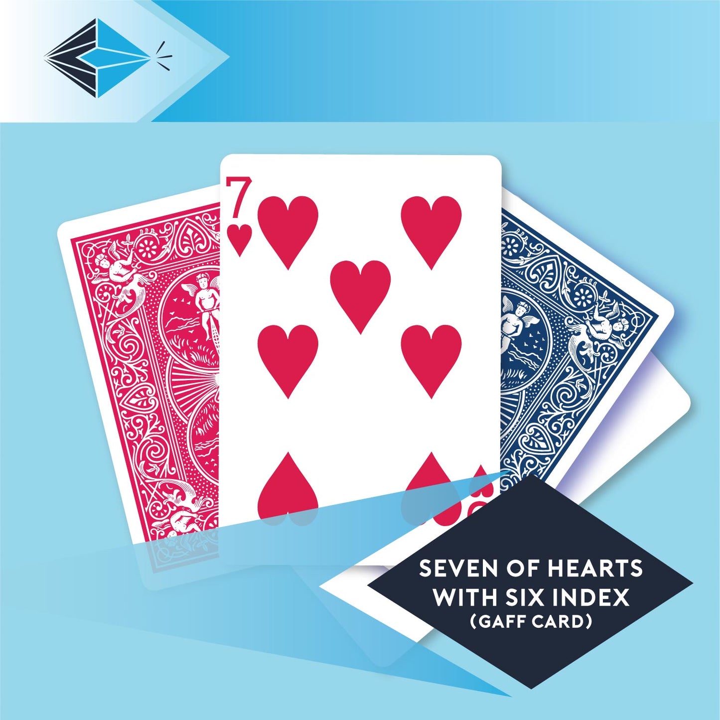 Seven Of Hearts With Six Index - Single Gaff Card