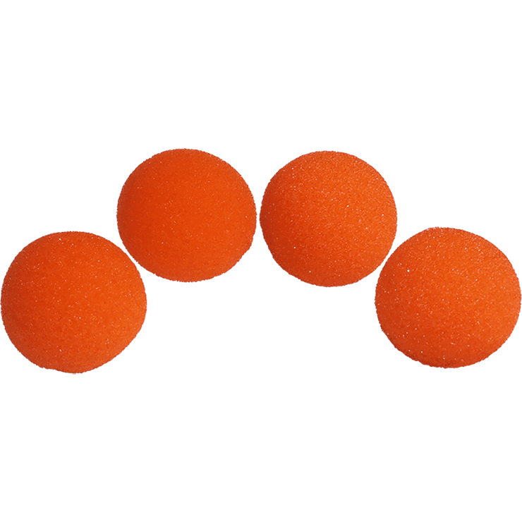 1.5 inch Regular Sponge Balls (Orange) Pack of 4 from Magic by Gosh