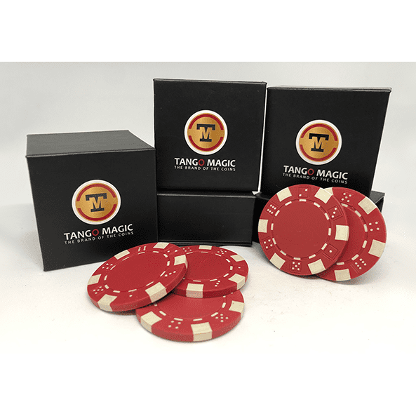 TUC Poker Chip Red plus 3 regular chips (PK002R) by Tango Magic - Trick