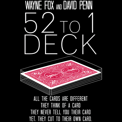 The 52 to 1 Deck Red (Gimmicks and Online Instructions) by Wayne Fox and David Penn - Trick