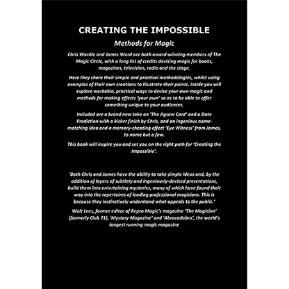 Creating the Impossible by Chris Wardle and James Ward - Book