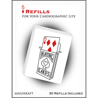 Cardiographic Lite RED CARD 5 of Diamonds Refill by Martin Lewis - Trick