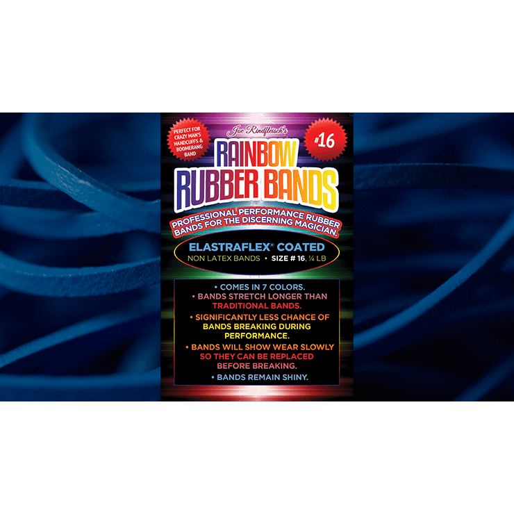 Joe Rindfleisch's SIZE 16 Rainbow Rubber Bands (Hanson Chien - Blue Pack) by Joe Rindfleisch - Trick