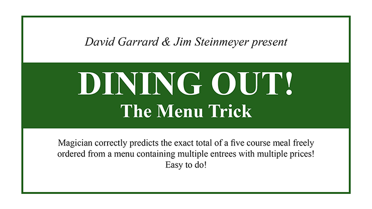 Dining Out! The Menu Trick by David Garrard and Jim Steinmeyer - Trick