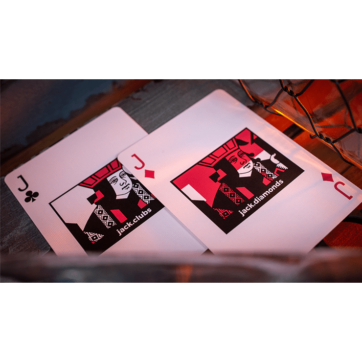 Sinis (Raspberry and Black) Playing Cards by Marc Ventosa