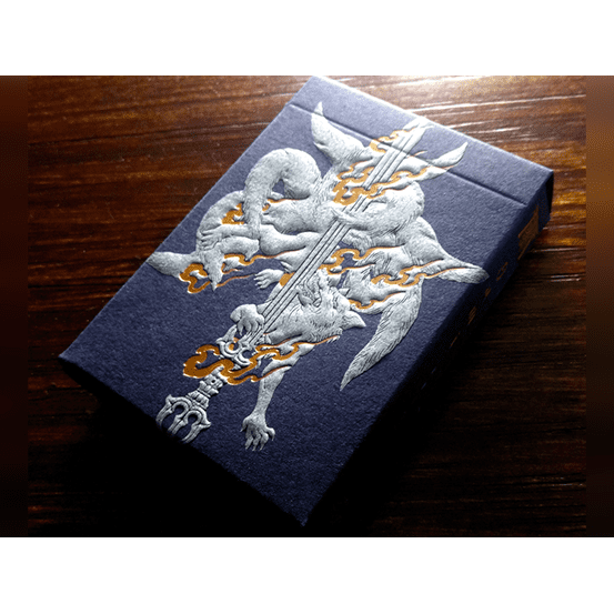 Sumi Kitsune Myth Maker (Blue Craft Letterpressed Tuck) Playing Cards by Card Experiment