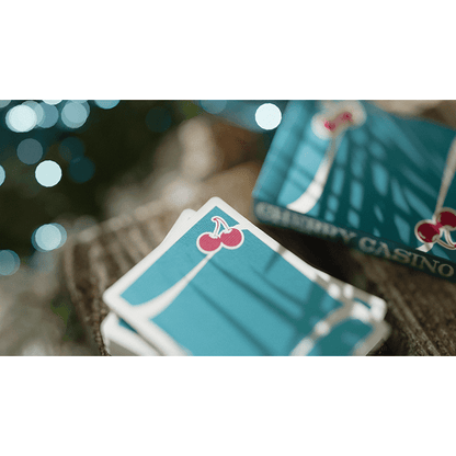 Cherry Casino (Tropicana Teal) Playing Cards by Pure Imagination Projects