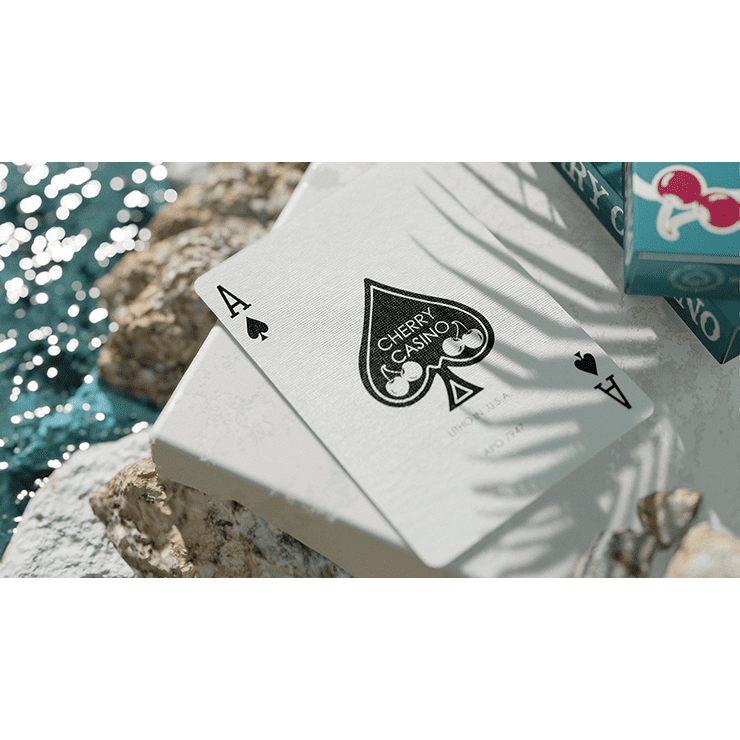 Cherry Casino (Tropicana Teal) Playing Cards by Pure Imagination Projects