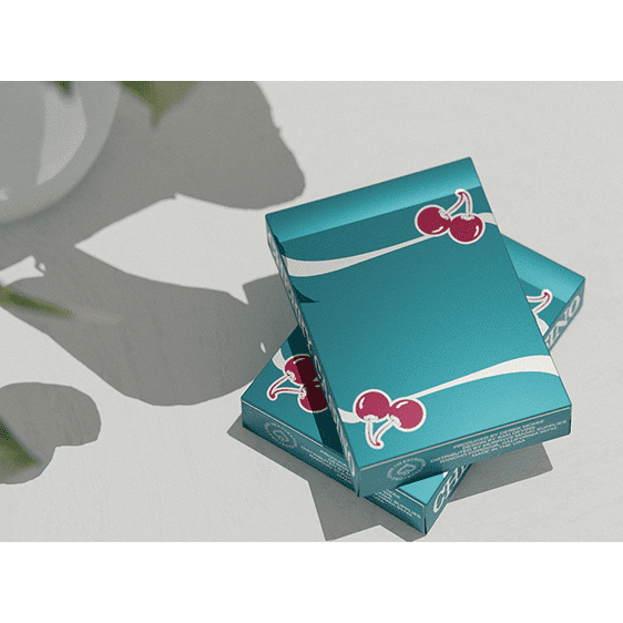 Cherry Casino (Tropicana Teal) Playing Cards by Pure Imagination Projects