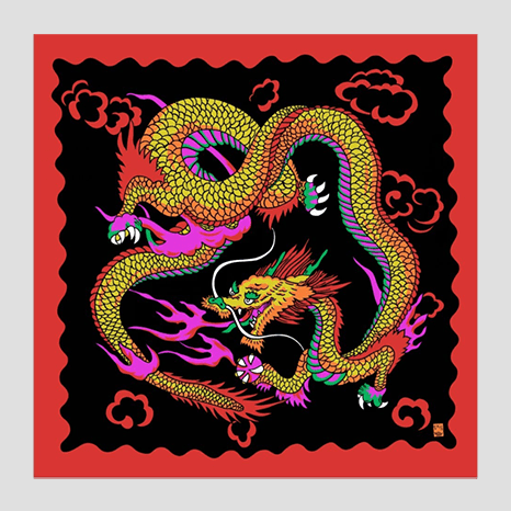 Rice Picture Silk 36" (Imperial Dragon) by Silk King Studios - Trick