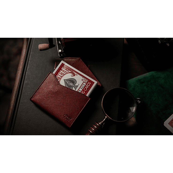 Luxury Leather Playing Card Carrier (Red) by TCC - Trick