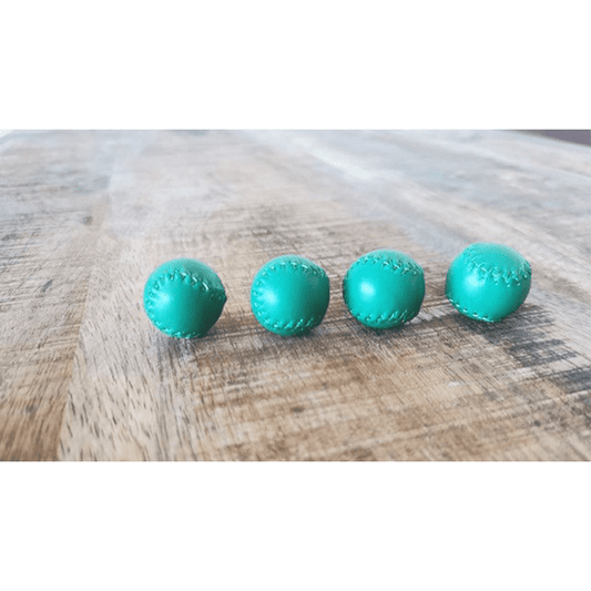 Set of 4 Leather Balls for Cups and Balls (Green) by Leo Smetsers - Trick