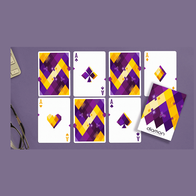 Diamon Playing Cards N° 14 Purple Star Playing Cards by Dutch Card House Company