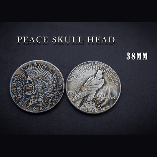 PEACE SKULL HEAD COIN by Men Zi  Magic