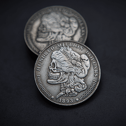 MORGAN SKULL HEAD COIN by Men Zi  Magic