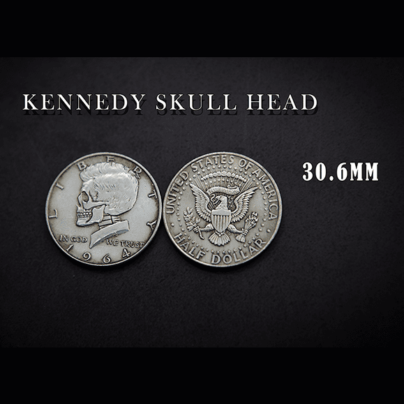 KENNEDY SKULL HEAD COIN by Men Zi  Magic