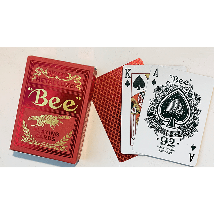 Bee Red MetalLuxe Playing Cards by US Playing Card