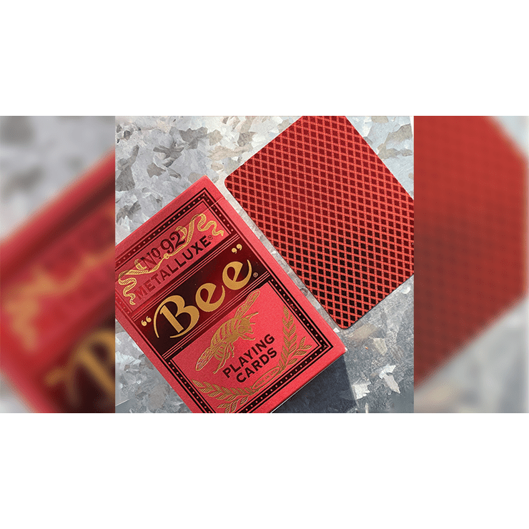 Bee Red MetalLuxe Playing Cards by US Playing Card